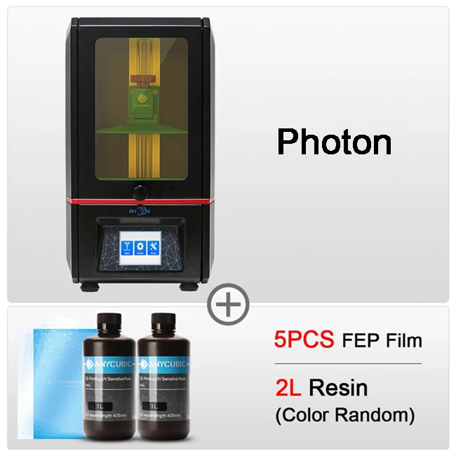 ANYCUBIC 3d принтер Фотон УФ полимерный Принтер Комплект размера плюс UV-LED сенсорный экран SLA 3d принтер UV impresora 3d Drucker Impressora - Цвет: Photon  Add 2L 5FEP