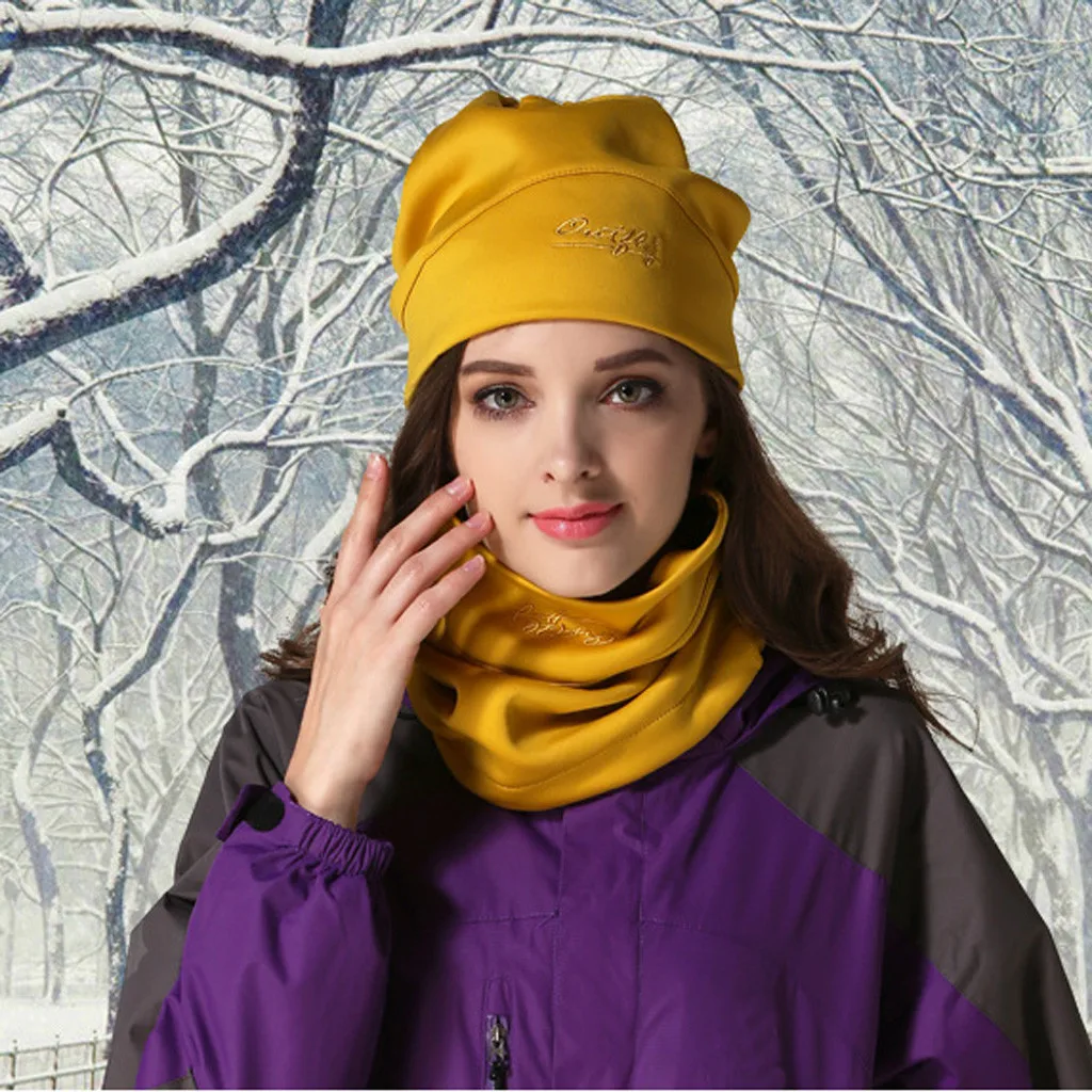 Men's winter hat Ladies warm hat Joker warm knit wool hat Windshield Cap bib multi-purpose plus fleece winter knit hat W1017