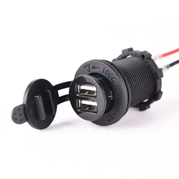 

12V 2.1A Waterproof 2 USB Port Cigarette Lighter Power Socket Outlet For Car Motorcycle Boat Caravan Tractor