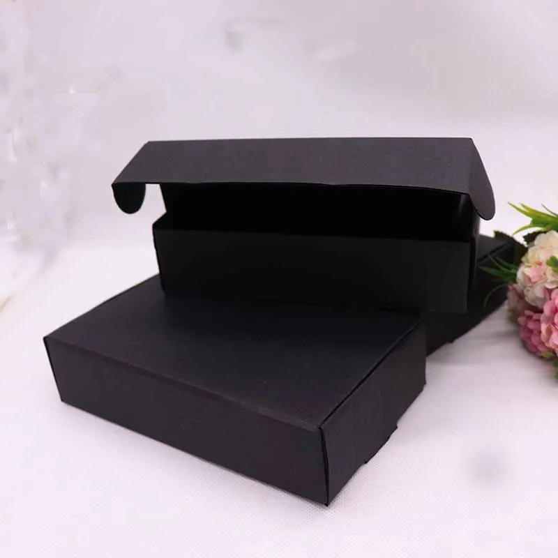1 шт. гофрированная бумажная коробка DIY18.5x11x4.5cm черного цвета для свадьбы для вечеринки по случаю Дня рождения конфеты, печенье рождественские подарочные коробки