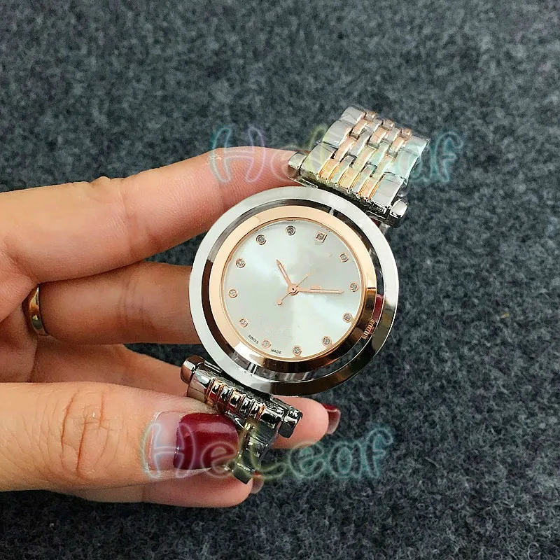 Роскошные Reloj Mujer Лидер продаж Новые Топ Леди Серебро Золото Полный сталь кварцевые часы женские часы Montre Femme Relogio Feminino подарок