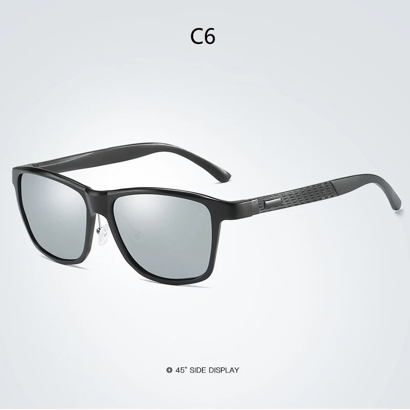 VIAHDA Brand Unisex Retro Aluminum Sunglasses Polarized Lens Vintage Eyewear Accessories Sun Glasses - Цвет линз: c6