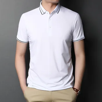 

Men's simple short-sleeved T-shirt 2020 Summer new men's fashion slim fashion business white half-sleeved T-shirt