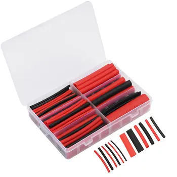 

270Pcs 3:1 red black Shrink Ratio Dual Wall Adhesive Lined Heat Shrink Tubing Tube 6 Size kit shrinkable tube