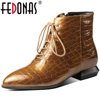 

FEDONAS Vintage Ankle Boots Women Autumn Winter Warm Retro Party Casual Shoes Woman Pointed Toe Side Zipper Boots Office Ladies