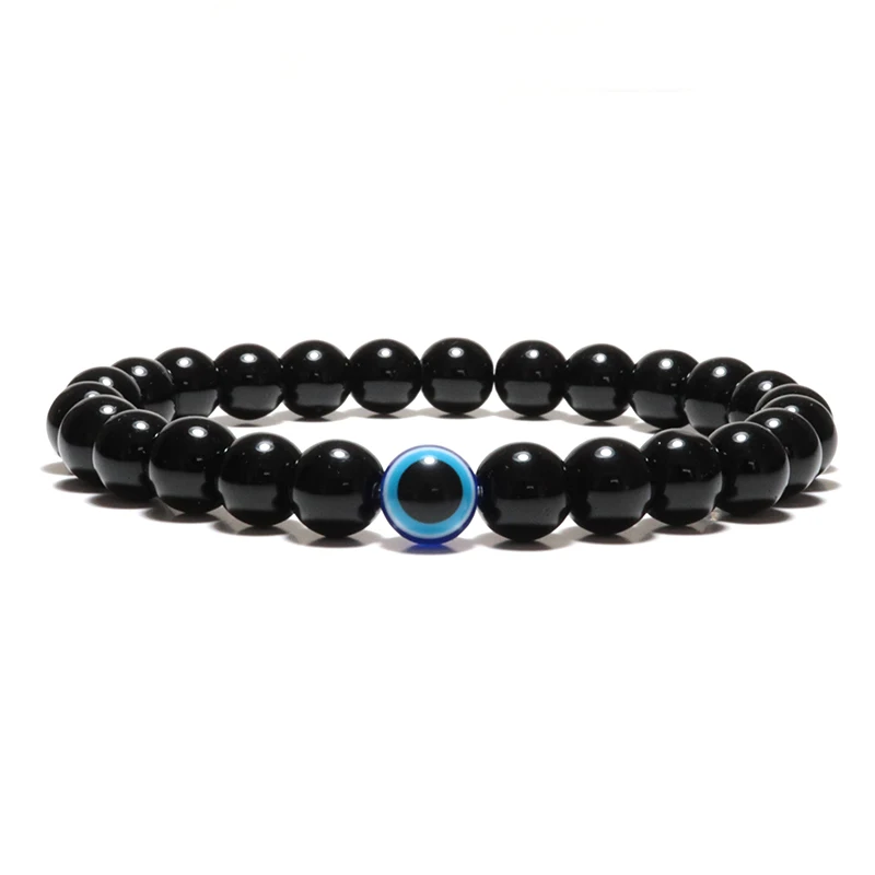 Black Noter 2 шт. браслет ручной работы Плетеный Красный Braslet натуральный обсидиан Braclet Камень Сглаза бразильские Парные браслеты Joyas - Окраска металла: Black
