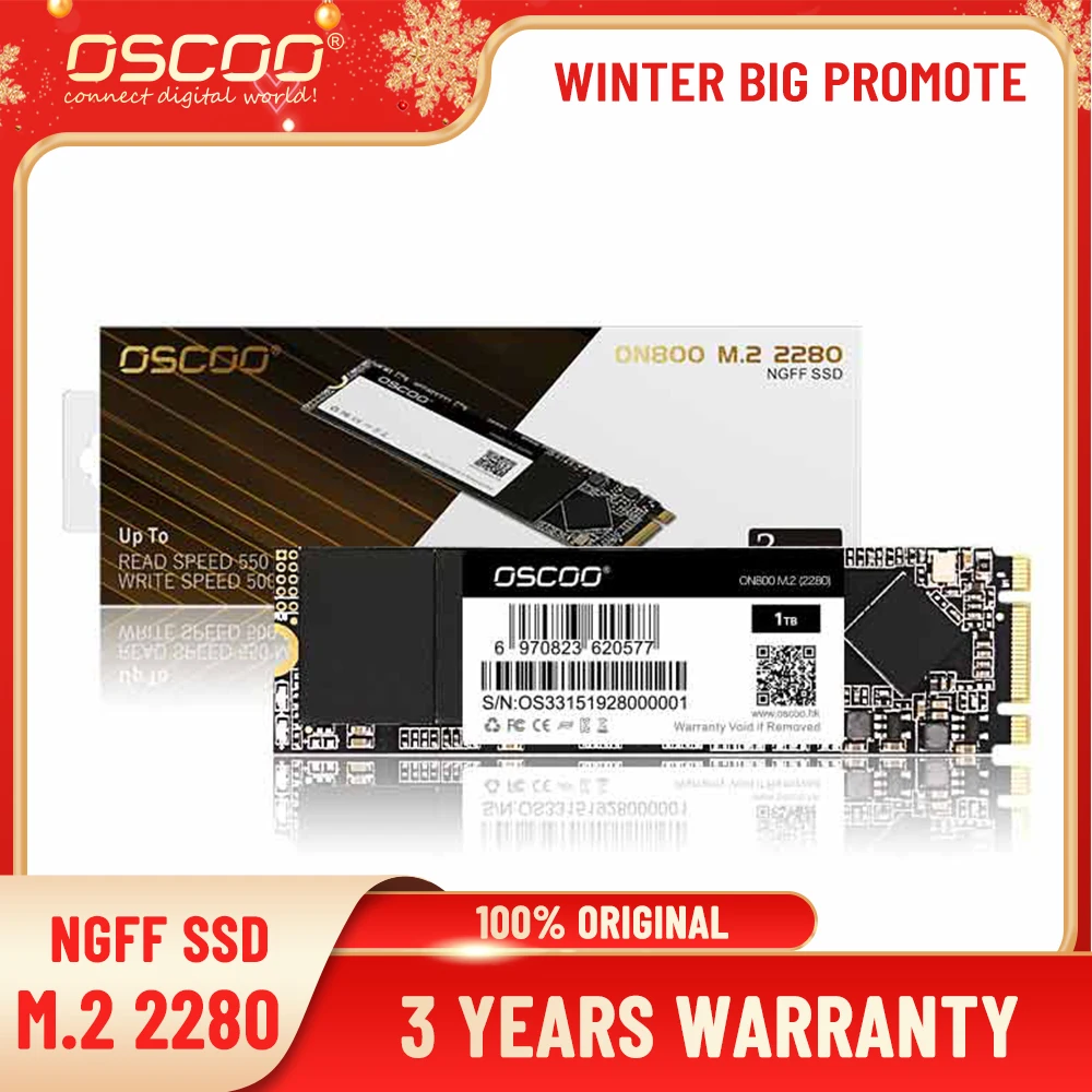 Внутренний твердотельный накопитель OSCOO SATA M.2 SSD NGFF размер 22x80 мм 100% оригинальные