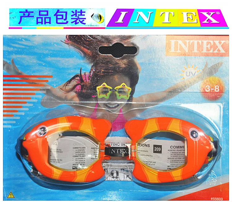 55603INTEX модные детские счастливые плавательные очки для плавания Очки для дайвинга