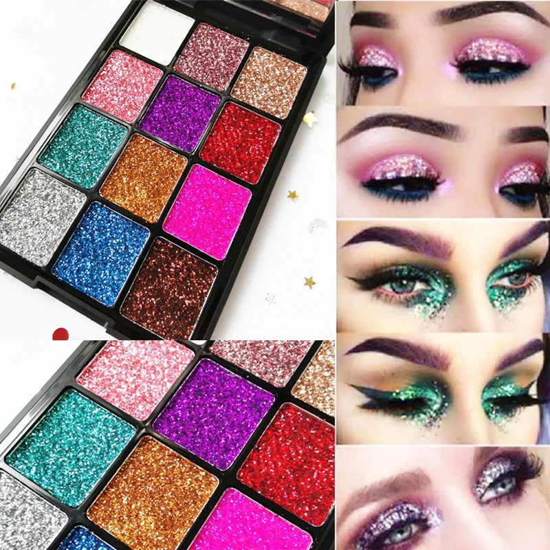 

12 Color Shining Eyeshadow Matte Makeup Glitter Pigment Smoky Shadow Waterproof Cosmetics Lasting-Effect Eye shimmer eye Shadow