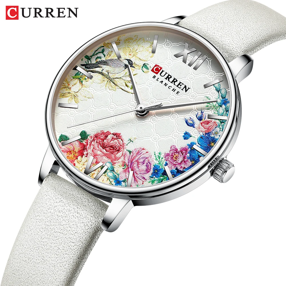 

Ladies Watch CURREN Fashion Women Watches Leather Strap Watch Quartz Wristwatch Waterproof White Female Clock Reloj Mujer 9059