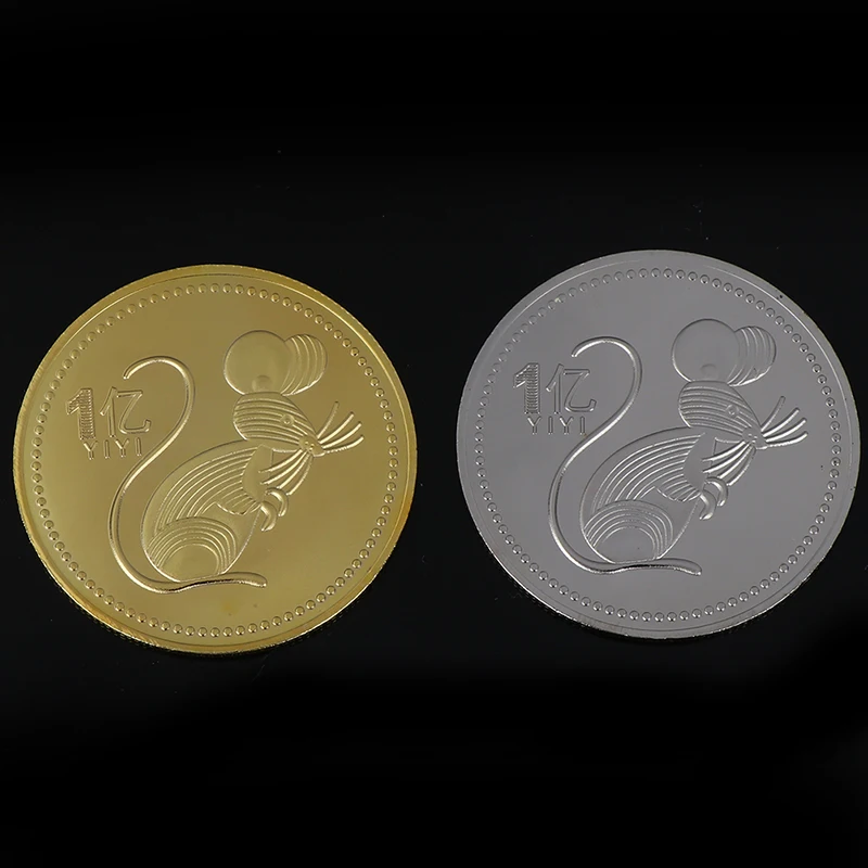 1 шт. памятная монета в виде года крысы, сувенирные монеты в виде китайского зодиака, подарок на год для детей