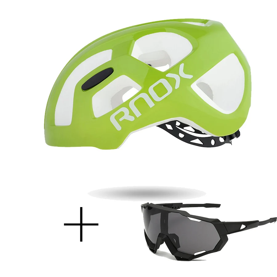 Plus glasses RNOX ультралегкий велосипедный шлем, непромокаемый шлем MTB, шлем для горного велосипеда, шлем для женщин, мужчин, гоночного запасного велосипеда, оборудование - Цвет: Plus glasses