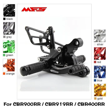 

MFS Motorcycle Rearset CNC Adjustable Foot Pegs Accessories For Honda CBR900RR CBR919RR CBR400RR SC28 SC33 NC29 Footrests Black