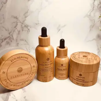 

30ml bamboo essential oil Spray perfume Bottles 1oz Wooden Hemp CBD oil Cream Bottles Natural Luxury Bamboo Cosmetic Packaging