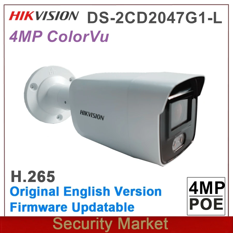 Оригинальный английский Hikvision DS-2CD2047G1-L полный Цвет 4MP Vu фиксированный круглые
