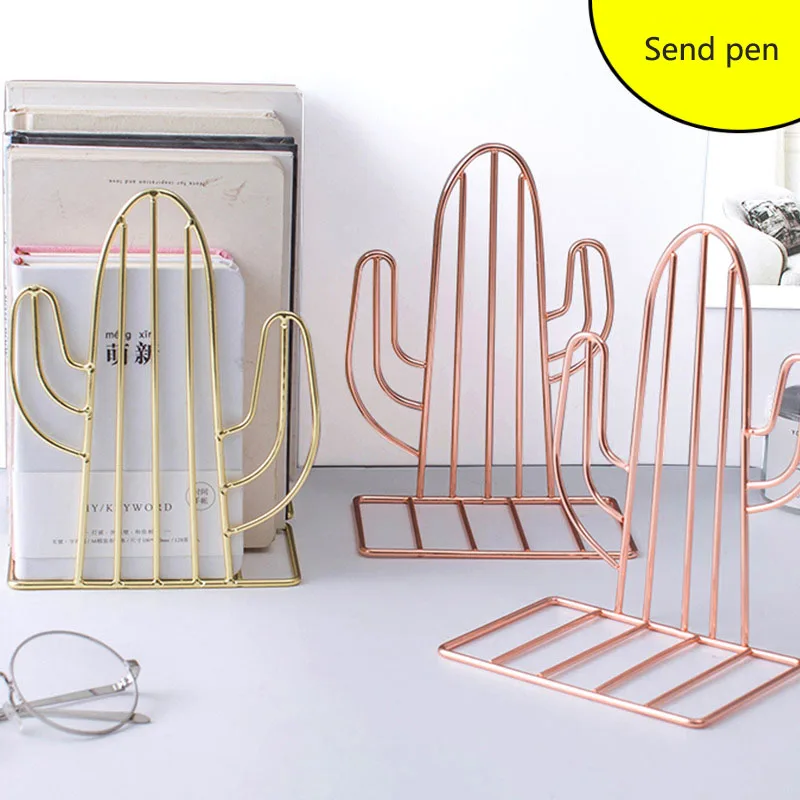 

2pcs bookshelf support creative style book shelf decorative study cactu shaped stand storage non-skid desk organizer office new