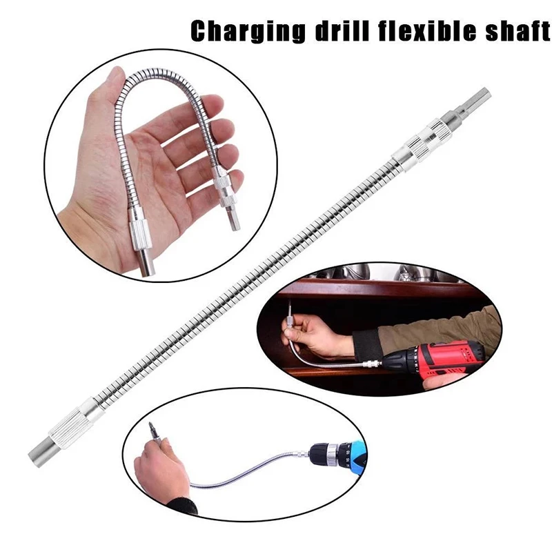 Drill Wrenches 6.35mm Flexible Snake Shaft Extender Screwdriver Impact 