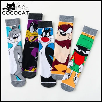 

COCOCAT Bob Esponja Funny Socks Men Hip Hop Joker Novelty Novedades Art Socks Street Wear Rabbit Duck Cat Cartoon Sock 607w