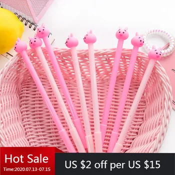 

24 PCs Cute Pink Pig Shape Neutral Pen Carbon Black Signature Pen Student Supplies Stationery Kawaii School Supplies Pen