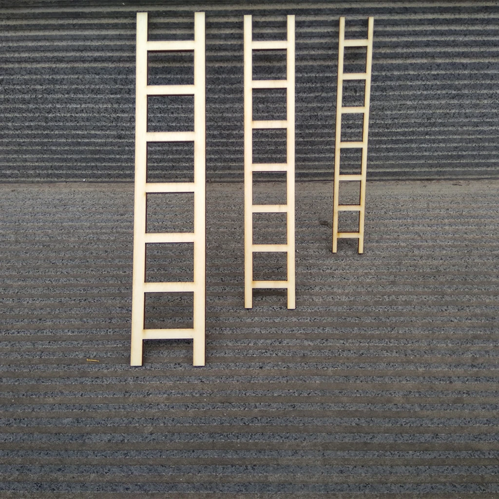 3Pcs Wooden Ladder Doll House Art Projects DIY Crafts Embellishments