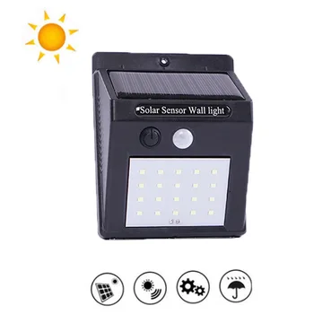 

20 LED Solar Sensor wall Light Bulb Outdoor Garden lamp Decoration PIR Motion Sensor Night Security Wall light Waterproof 3 mode