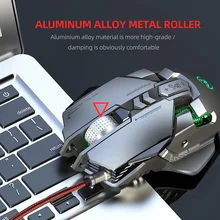 Металлическая игровая мышь с RGB подсветкой, механическая проводная мышь, 7 клавиш, 6400 dpi, Регулируемая игровая мышь с разрешением, геймер для ПК, ноутбука