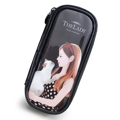 White cat beauty Коробка для макияжа с героями мультфильмов, женские Пеналы, косметички, водонепроницаемые косметички из искусственной кожи, косметичка, сумка для карандашей, дорожная коробка для хранения, косметичка, косметичка - Цвет: White cat beauty