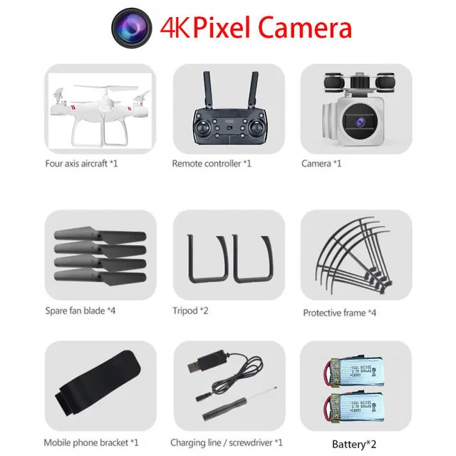 White 4K Camera 2B Радиоуправляемый квадрокоптер Дрон 4K WiFi FPV HD камера Радиоуправляемый вертолет оптический поток высота удержания полета 20 минут самолет Квадрокоптер игрушки - Цвет: White 4K Camera 2B