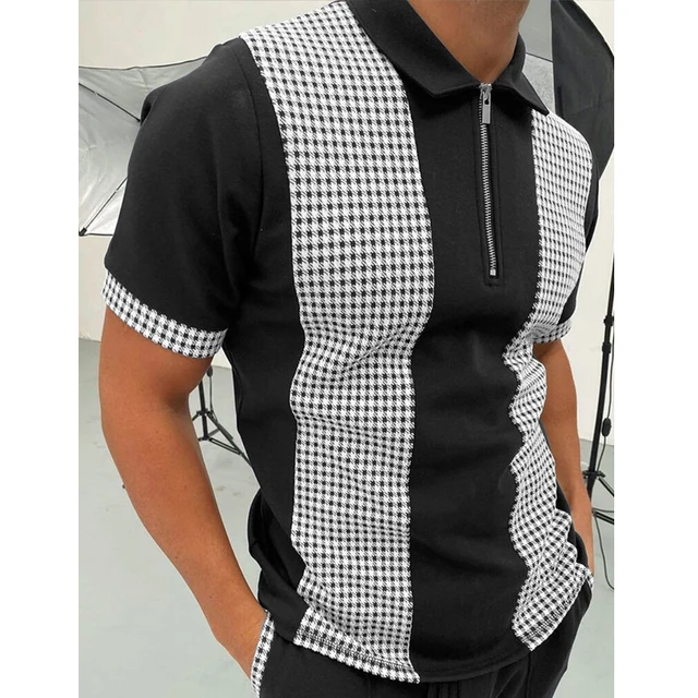 High Quality Brand Men's Polo Shirt Lapel Zipper Design Luxury Boss Casual Shirt Male Short Sleeve Top Polo Homme Eden Parck PLS-3 black