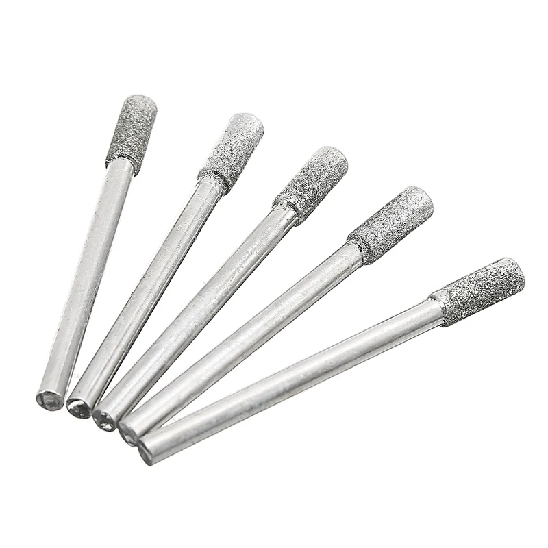 5pcs High Strength 4 Diamond Grinding Burr Drill Bits 4mm Grinding