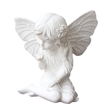 

Creative Angel Plaster Figurine Ornaments Girl Figurine Home Decoration Nordic Creative Desktop Sculpture Works Art Ornaments