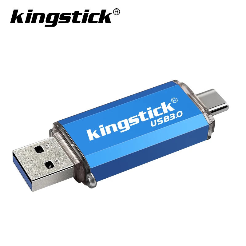 2 в 1 USB 3,0 tick type-C/OTG/Micro USB интерфейс 32 Гб 64 ГБ Usb флеш-накопитель 16 ГБ 128 ГБ флеш-накопитель usb - Цвет: blue