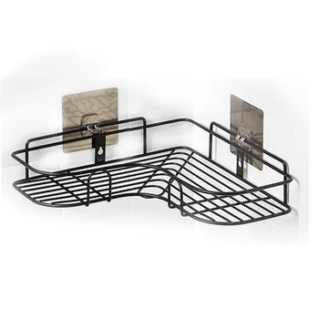 

Wrought Iron Single tier Bathroom Shower Corner Caddy Standing Unit Organiser Shelf