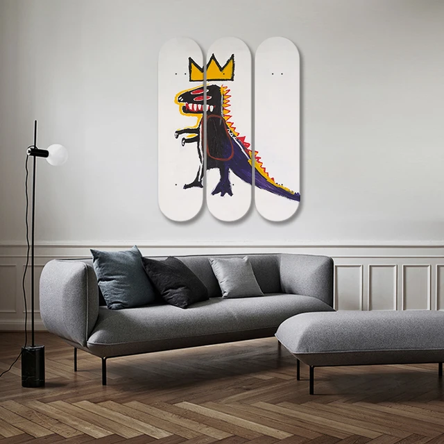Juhar Világhírű Dekoratív Gördeszkás Művészeti Gyűjtemény Korcsolya Fedélzet Graffiti Jean Michel Basquiat Tini Szoba Férfiak Barlang Dekorációja - Image 2