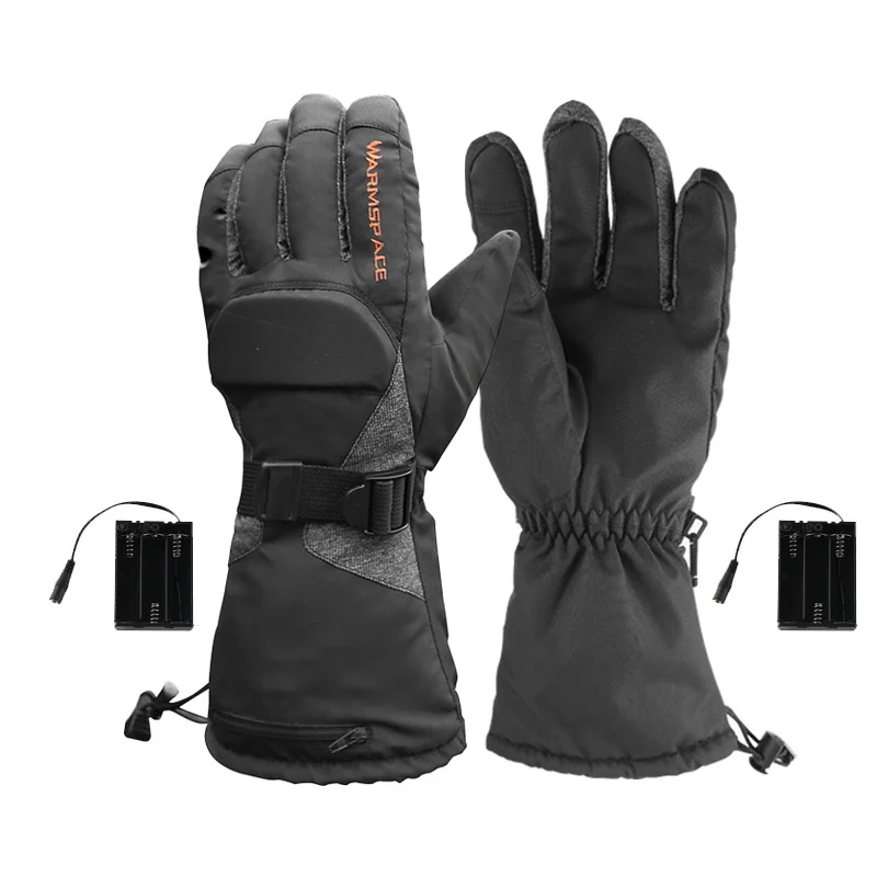 1 Pair Ski Gloves Winter USB Hand Warmer Electric Thermal Gloves Waterproof Heated Gloves Battery Powered For Motorcycle Cycling