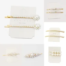 Горячие Ins шпильки для волос с жемчугом для женщин девушек золотой сплав цветок формы жемчуг заколки роскошные стразы свадебные аксессуары для волос