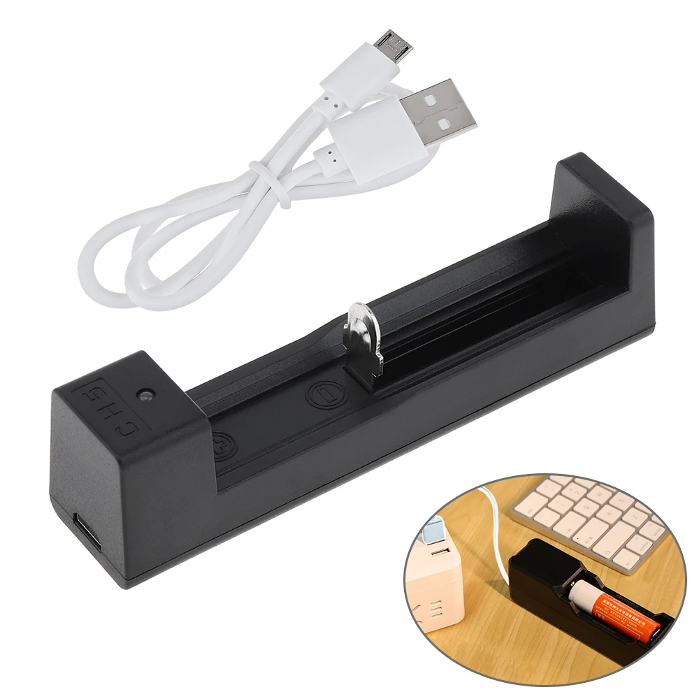 Official Standard USB Lithium Battery Charger for 10440 / 14500 16340 18650 /26650 3.6V/3.7V Port Li-ion | Электроника