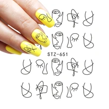 1 шт черные Водные Наклейки для ногтей милые Мультяшные животные Слайдеры для ногтей клейкая пленка наклейки Обертывания 3D маникюр декор LASTZ651-653
