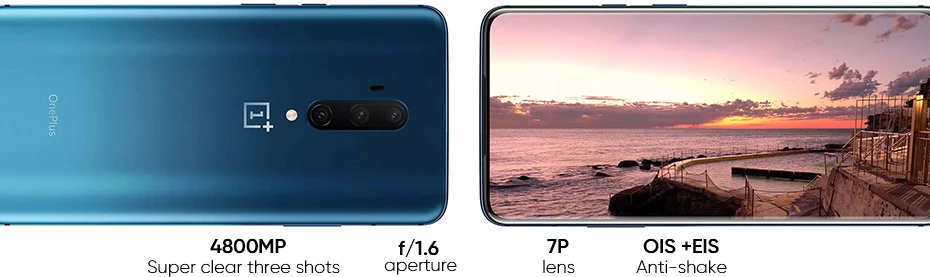 OnePlus 7T Pro 8GB 256GB Smartphone Snapdragon 855 Plus 6.67'' Fluid AMOLED 90Hz Screen 48MP Camera 4085mAh Warp Dash Charge 30T