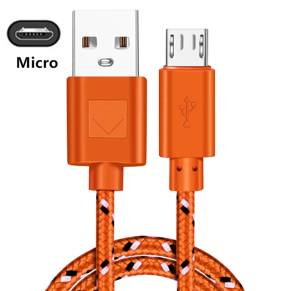 USB зарядное устройство 1 м/2 м/3 м Micro usb кабель для samsung Xiaomi huawei Зарядка для Android мобильный телефон usb зарядное устройство адаптер Универсальный - Цвет: orange