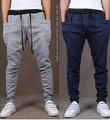 Hot Selling Batches Men Harem Pants Solid Color Athletic Pants Casual Pants Trousers Men's Skinny Pants Fashion X62