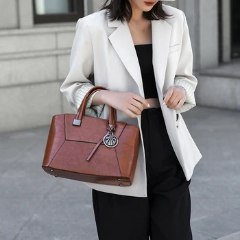 

2020 High quality solid PU leather Large capacity ladies handbag luxury handbags women bags designer crossbody bags for women