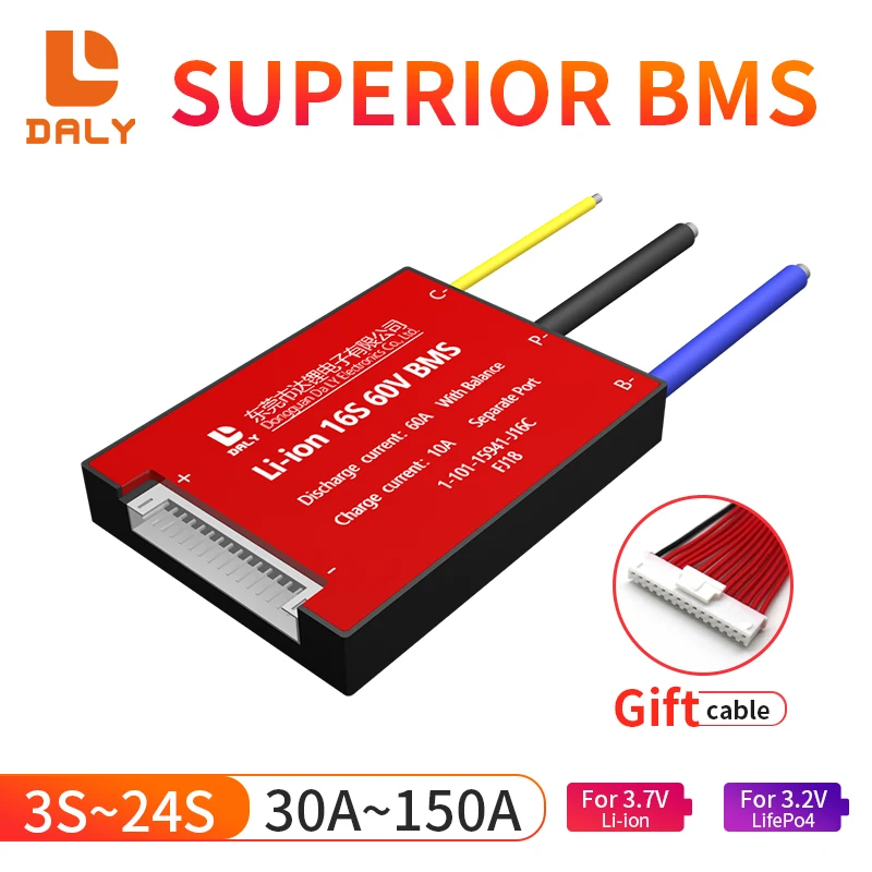 Daly BMS Li-Ion LiFePO4 3s-24s 12V 24v 36V 48V 60V 72V 29 6 in15A 20A 30A 40A 50A 60A 80A 100A 120A 150A Lithium battery | Электроника