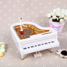 White piano music box creative rotating ballet girl music box friend couple gift heart shaped ballet rotary romantic fashion creative music box