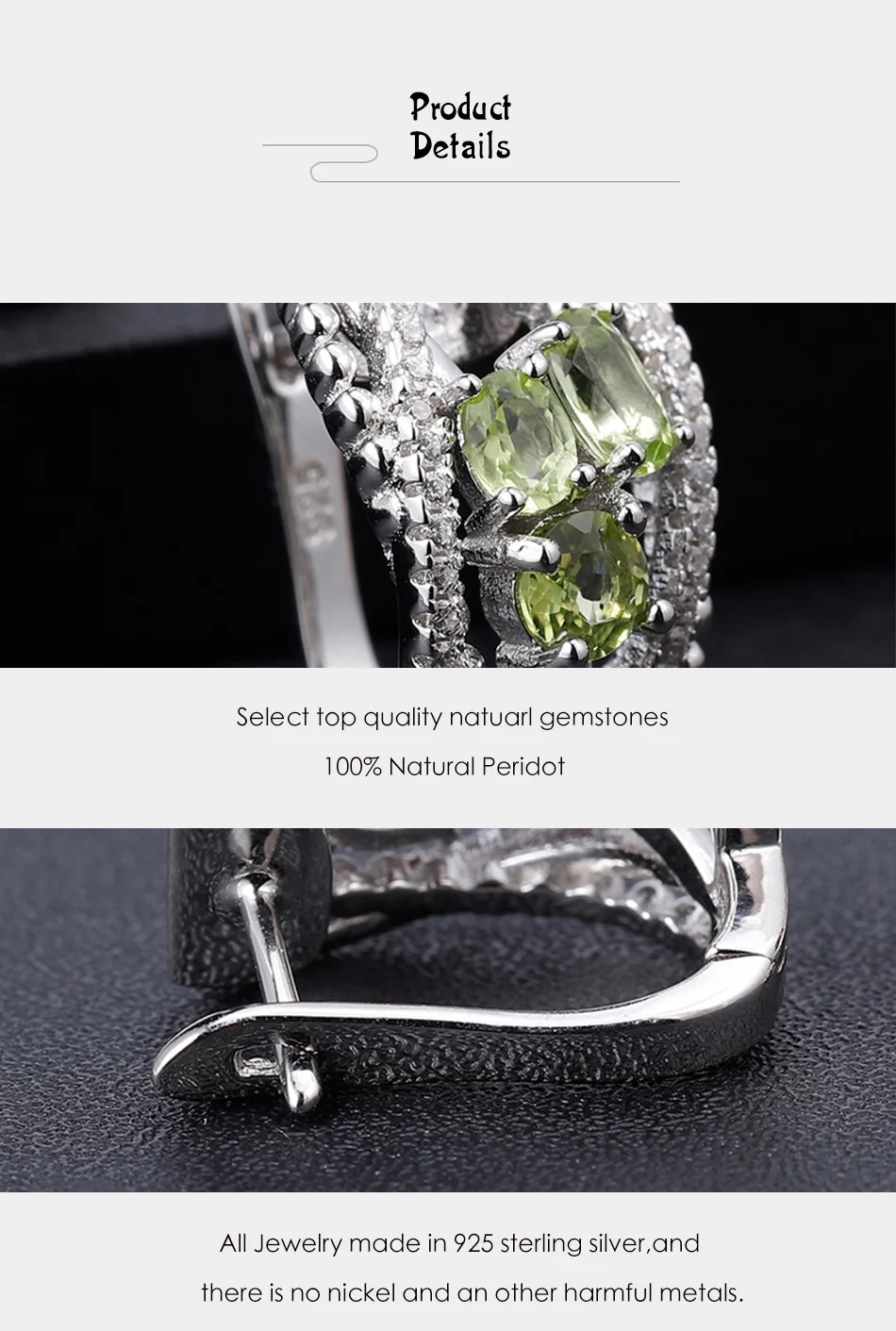 gem's simples brincos elegantes 1.51ct peridot natural