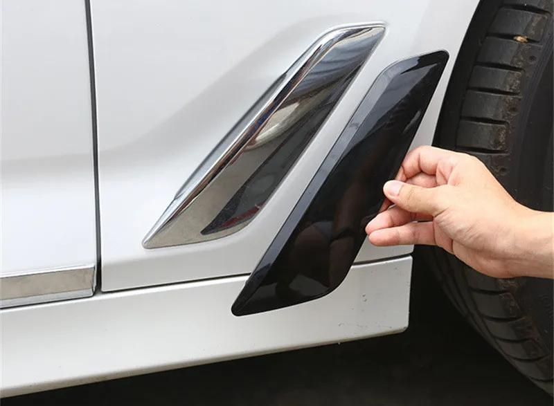 2PCS/set Car Out Side Vent Air Flow Outlet Sticker Decoration For BMW G30 G38 New 5 Series 2017 2018 Fender Wind Port Cover Trim