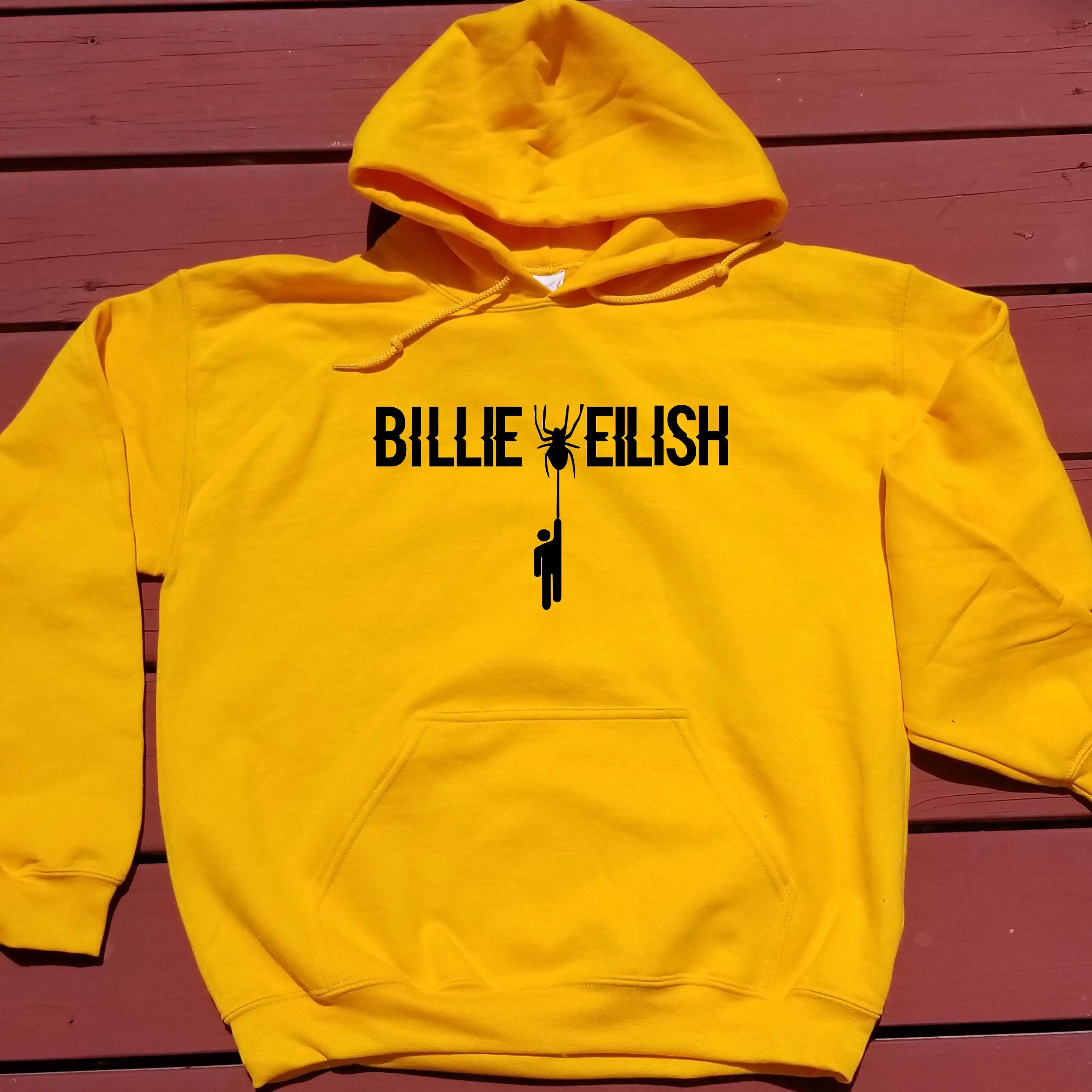 Цвет: желтый Женские толстовки с капюшоном Billie Elish Spider; толстовка с капюшоном «Don't Smile At Me»; сезон осень; цвет желтый, зеленый; толстовки в стиле хип-хоп; джемпер унисекс - Цвет: Цвет: желтый