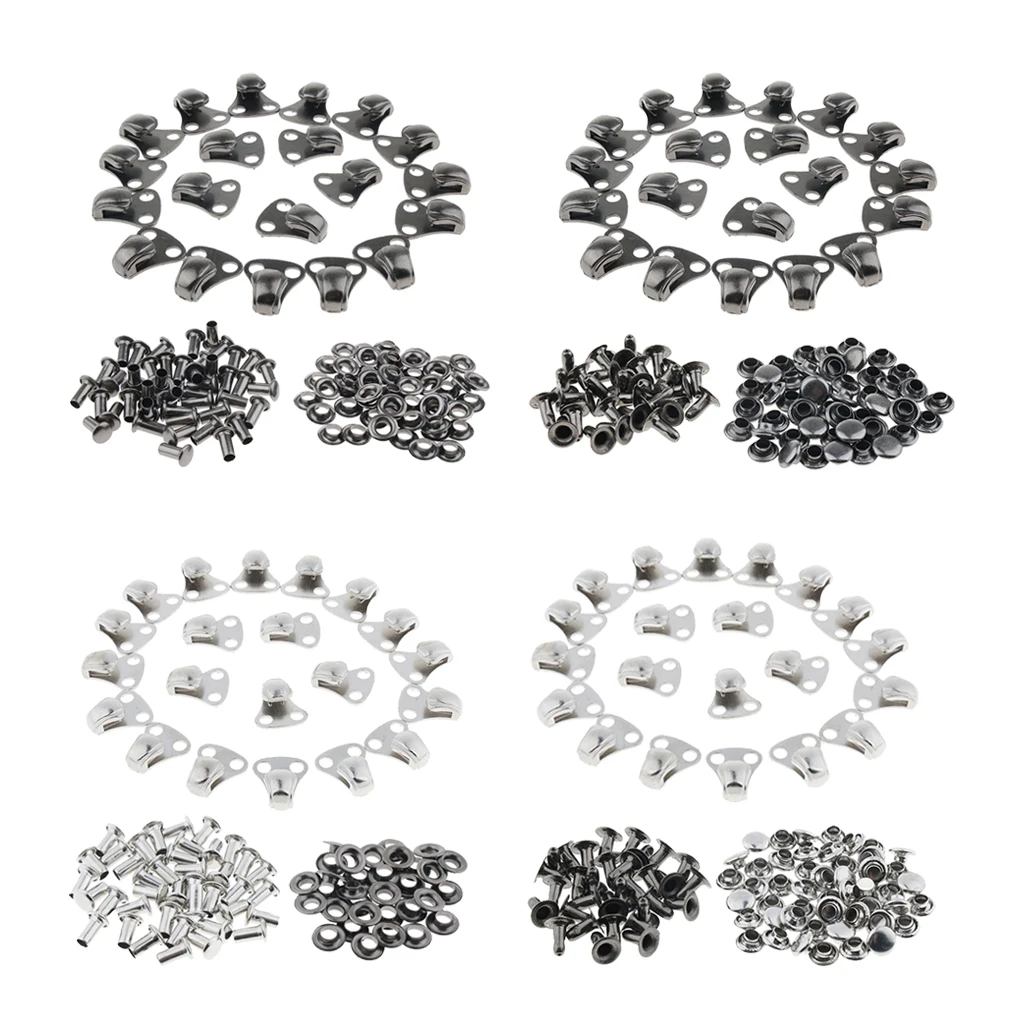 

20Pcs Alloy Shoelace Buckles Hooks with Rivets Hunting&Hiking Boots Repair