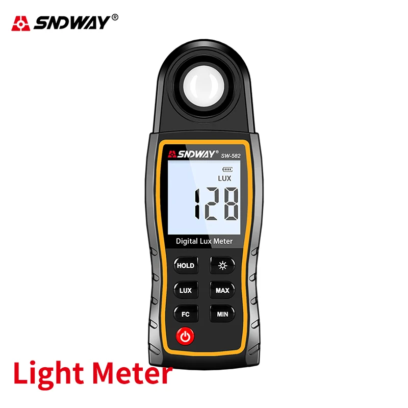 

Sndway luxmeter digital light meter 0-200000 lux meter 360-degree photometer for photography hand-held luminometer lumen meter