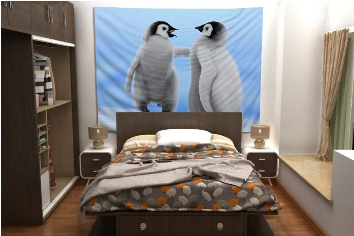 Пингвины гобелен с животными искусство настенные чехол для дивана